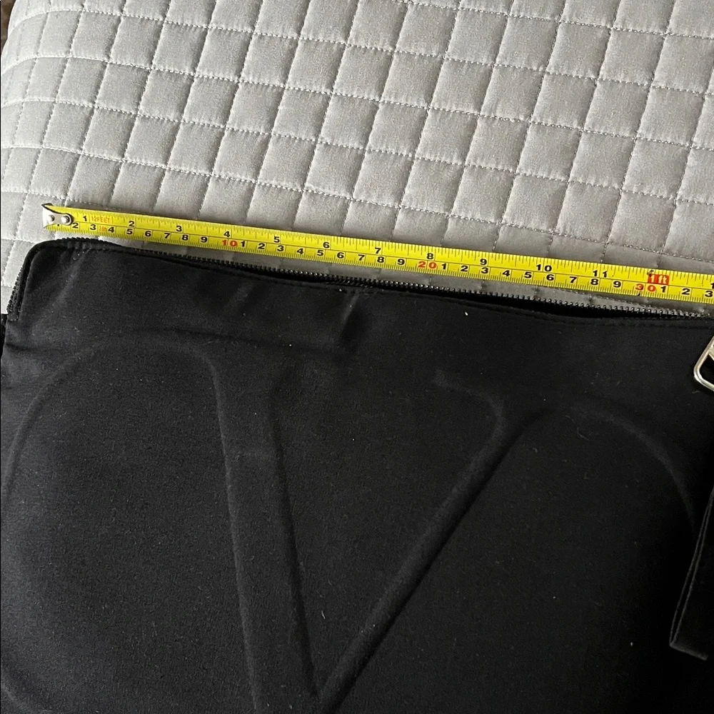 Black Zip Pouch V embossed Valentino logo for laptop or a clutch